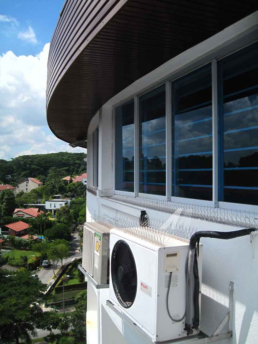 Bird Spike Proofing on Aircon Ledge masterspikes