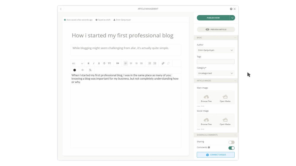 Blogging software for creative bloggers
