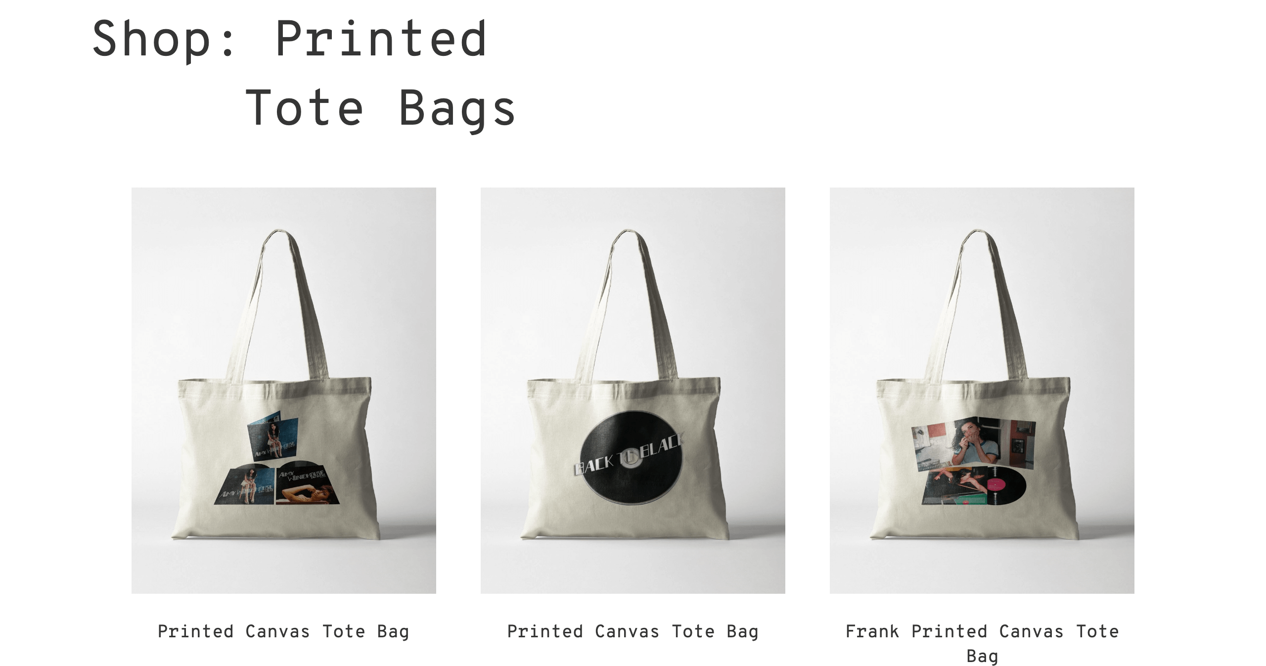 artist merch page